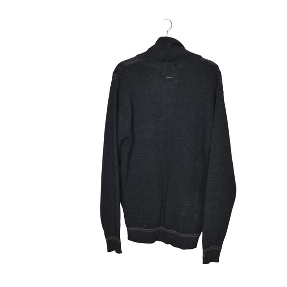 NWT Point Zero Men's Charcoal Knit Sweater Shawl Collar Cotton Large - Picture 5 of 11